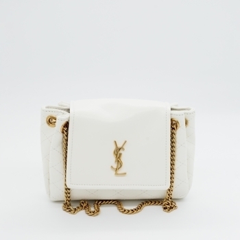 Saint Laurent Saint Laurent Nolita Bag in White Leather with Gold