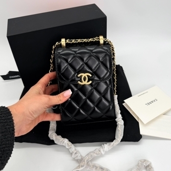 Chanel Chanel Quilted Mini Bag Black Leather Gold Hardware