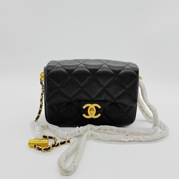 Chanel Chanel Mini 17 Classic Flap Bag in Black with Gold