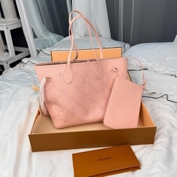Louis Vuitton Louis Vuitton Neverfull Monogram Embroidery Rose Pink