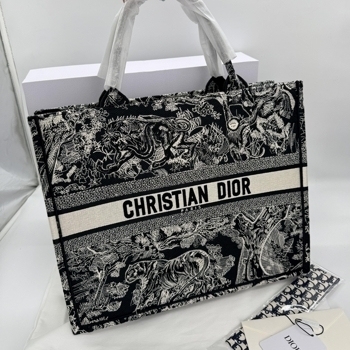 Dior Dior Book Tote Black Toile de Jouy Embroidery