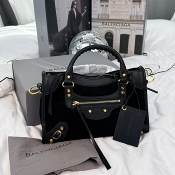 Balenciaga Balenciaga Le City Suede Bag Black