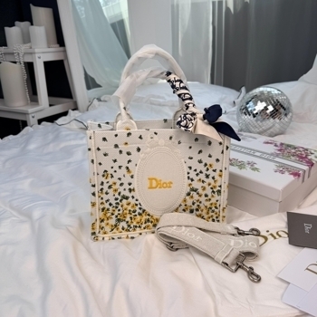 Dior Dior Book Tote Floral Embroidery