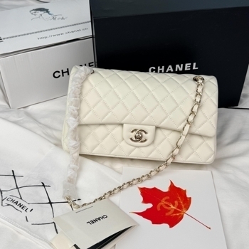 Chanel Chanel Classic Flap 25 Cream Light Gold Hardware