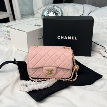 Chanel Chanel Mini 17 Classic Flap Bag in Pink with Gold