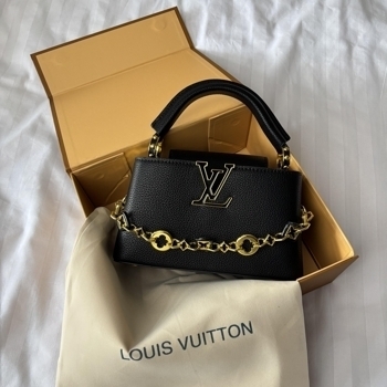 Louis Vuitton Louis Vuitton Capucines Mini Black with Gold