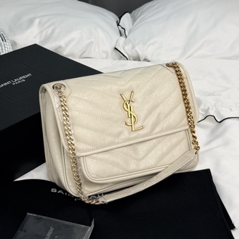 Saint Laurent Saint Laurent Niki Vintage Leather in Cream / Gold