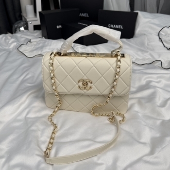 Chanel Chanel Coco Handle White with Gold Hardware